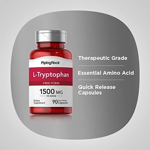 L-Tryptófano Piping Rock 1500 mg | 90 Cápsulas | Suplemento Libre de GMO y Gluten - imagen 4