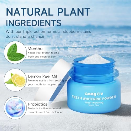 Polvo Blanqueador de Dientes Remineralizante Sabor Menta 50g - Polvo Instantáneo para Eliminar Manchas y Blanquear Dientes - imagen 2