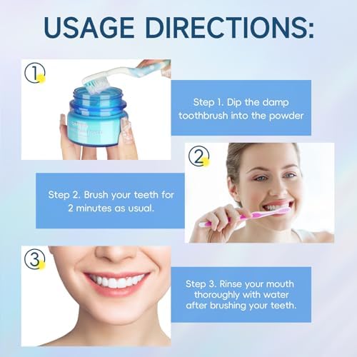 Polvo Blanqueador de Dientes Remineralizante Sabor Menta 50g - Polvo Instantáneo para Eliminar Manchas y Blanquear Dientes - imagen 4