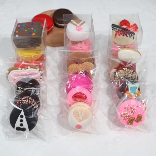 Bolsas de Celofán Autoadhesivas TEMLQPACK de 3.5 x 3.5 Pulgadas - 100 Piezas para Galletas, Macarons, Brownies, Donas y Regalos de Fiesta - imagen 4