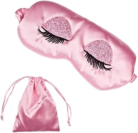 Máscara de Sueño Ulbemoll de Seda, Antifaz Satinado Suave y Transpirable para Viajes, Regalo para Mujeres y Niñas - Rosa - imagen 1