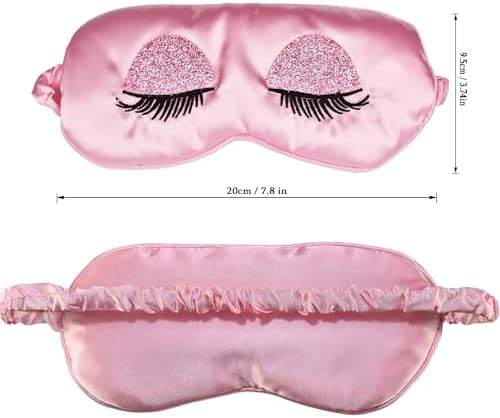Máscara de Sueño Ulbemoll de Seda, Antifaz Satinado Suave y Transpirable para Viajes, Regalo para Mujeres y Niñas - Rosa - imagen 2