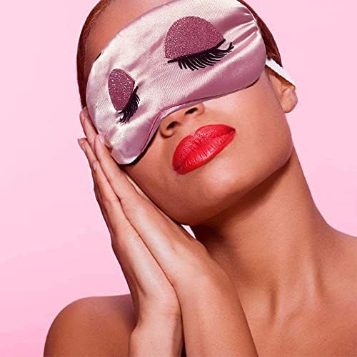 Máscara de Sueño Ulbemoll de Seda, Antifaz Satinado Suave y Transpirable para Viajes, Regalo para Mujeres y Niñas - Rosa - imagen 6