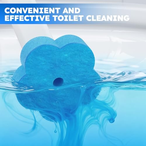 Recargas desechables para cepillo de baño TUUAQ, 20 piezas, cabezal limpiador para inodoro, suministros de limpieza para baño, color azul - imagen 3