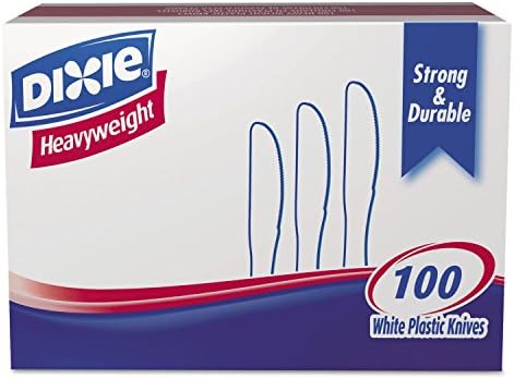 Cubertería de Plástico Dixie KH207, Cuchillos Pesados, Color Blanco, 100 Piezas por Caja - imagen 1