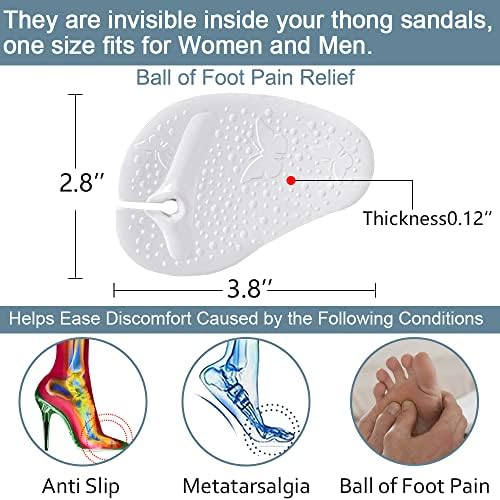 Almohadillas Metatarsales Urwalk para Sandalias y Chanclas, 3 Pares Autoadhesivas, Cojines Antideslizantes para Alivio del Dolor (Transparente) - imagen 3
