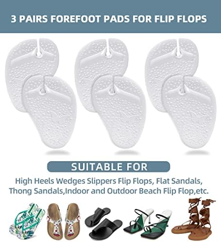Almohadillas Metatarsales Urwalk para Sandalias y Chanclas, 3 Pares Autoadhesivas, Cojines Antideslizantes para Alivio del Dolor (Transparente) - imagen 4