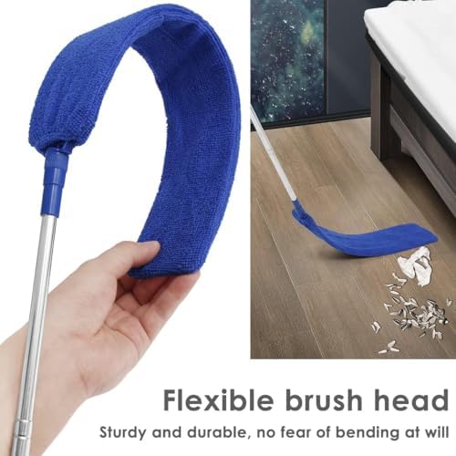 Cepillo Limpiador Retráctil para Grietas con Mango Extensible (30 a 100 pulgadas), Herramientas de Limpieza con 3 Paños de Microfibra, Duster - imagen 5