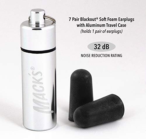 Tapones para oídos Mack's Blackout de espuma suave, 7 pares con estuche de viaje - 32 dB NRR más alto, cómodos para conciertos, clubes y eventos - imagen 2