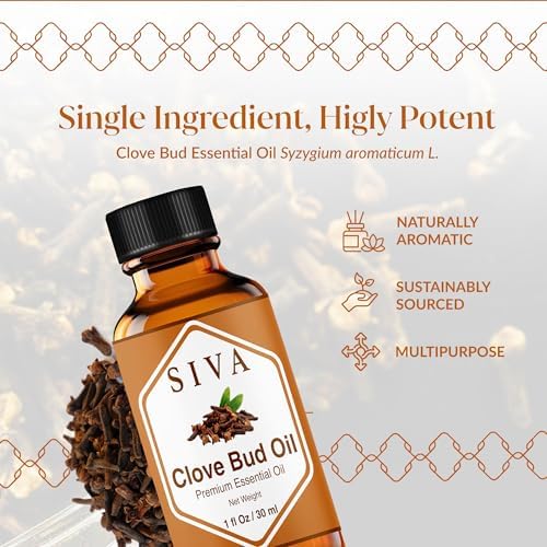 Aceite Esencial de Clavo Siva - 1 Onza - 100% Natural para Difusor, Cuidado Facial, Aromaterapia, Cuidado del Cabello y Masaje Corporal - con Gotero - imagen 3