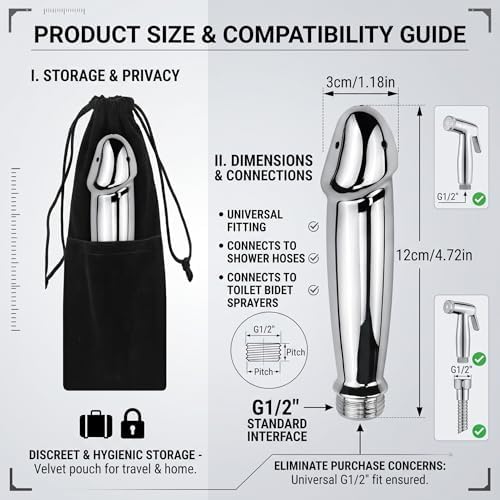 Sistema de Ducha Enema de Aluminio, Kit de Limpieza Anal y Vaginal con Boquilla de Agua Portátil para Hombres y Mujeres + Bolsa de Terciopelo - imagen 5