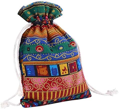 Paquete de 20 Bolsas de Regalo con Cierre, Sacos de Lino de Algodón y Yute para Bodas, Manualidades, Regalos, Snacks y Joyería, Navidad (10x14 cm) - imagen 4