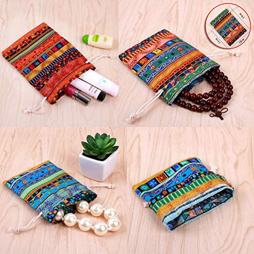 Paquete de 20 Bolsas de Regalo con Cierre, Sacos de Lino de Algodón y Yute para Bodas, Manualidades, Regalos, Snacks y Joyería, Navidad (10x14 cm) - imagen 6