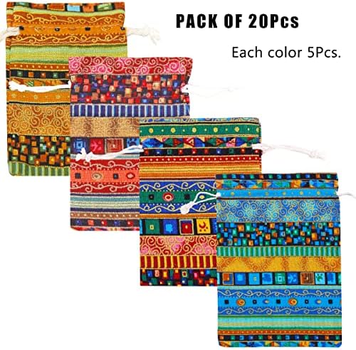 Paquete de 20 Bolsas de Regalo con Cierre, Sacos de Lino de Algodón y Yute para Bodas, Manualidades, Regalos, Snacks y Joyería, Navidad (10x14 cm) - imagen 8