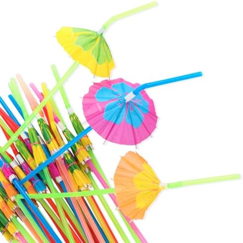 Popotes de Paraguas Tropicales Super Z Outlet para Decoraciones de Fiesta Luau en Playa - Paquete de 48 para Cócteles y Bebidas - imagen 1