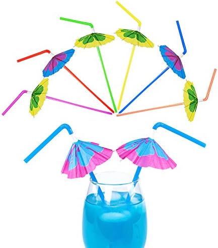 Popotes de Paraguas Tropicales Super Z Outlet para Decoraciones de Fiesta Luau en Playa - Paquete de 48 para Cócteles y Bebidas - imagen 2