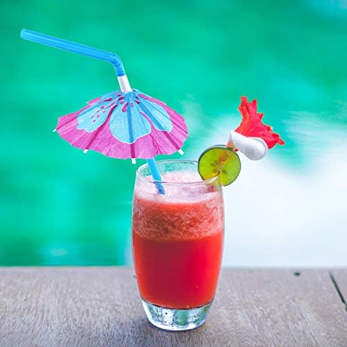 Popotes de Paraguas Tropicales Super Z Outlet para Decoraciones de Fiesta Luau en Playa - Paquete de 48 para Cócteles y Bebidas - imagen 3