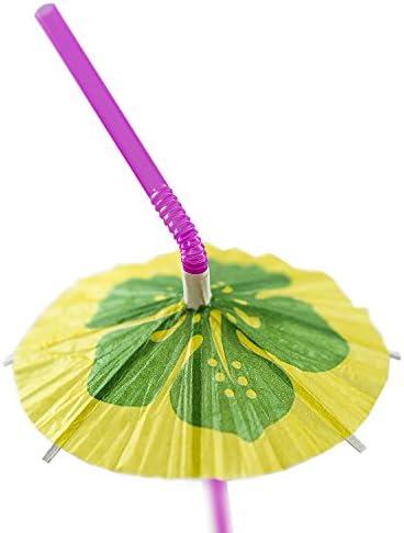 Popotes de Paraguas Tropicales Super Z Outlet para Decoraciones de Fiesta Luau en Playa - Paquete de 48 para Cócteles y Bebidas - imagen 5