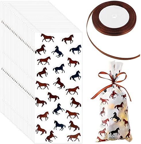 Bolsa de Regalos Tenare de 100 Piezas para Fiesta Vaquera, con Celdas para Dulces y Chocolates, Incluye Listón Marrón, Suministros para Fiesta - imagen 1