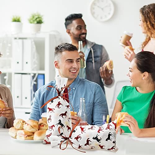 Bolsa de Regalos Tenare de 100 Piezas para Fiesta Vaquera, con Celdas para Dulces y Chocolates, Incluye Listón Marrón, Suministros para Fiesta - imagen 7