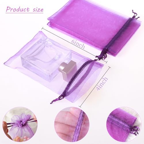 Bolsitas de Organza Hopttreely 50PCS para Recuerdos de Boda, 4x6 pulgadas, Bolsas de Regalo con Cierre para Fiesta y Maquillaje (Colores Mezclados) - imagen 2
