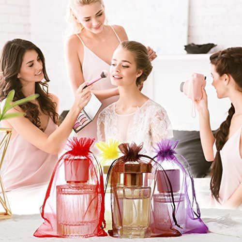 Bolsitas de Organza Hopttreely 50PCS para Recuerdos de Boda, 4x6 pulgadas, Bolsas de Regalo con Cierre para Fiesta y Maquillaje (Colores Mezclados) - imagen 5