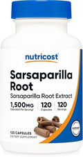 Extracto de Raíz de Sarsaparilla Nutricost 120 Cápsulas - 120 Porciones por Botella, Vegano, Sin OGM, Sin Gluten - imagen 1