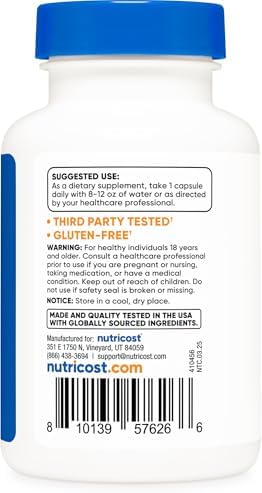 Extracto de Raíz de Sarsaparilla Nutricost 120 Cápsulas - 120 Porciones por Botella, Vegano, Sin OGM, Sin Gluten - imagen 4
