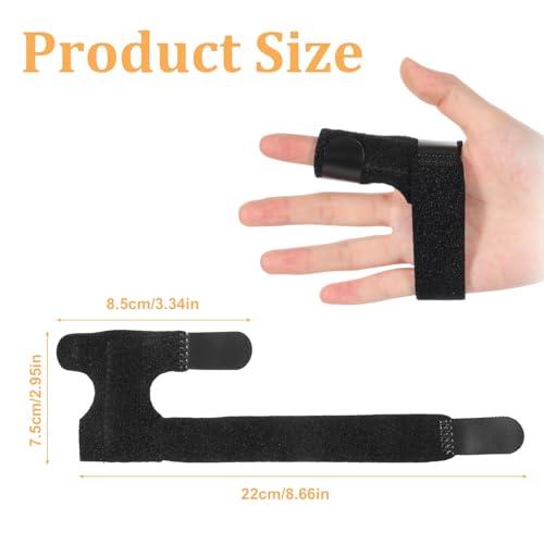 Férula para Dedo QFGasre, Soporte Estabilizador para Inmovilización de Dedos Índice, Medio, Anular y Meñique, Mano Derecha o Izquierda, Color Negro - imagen 2