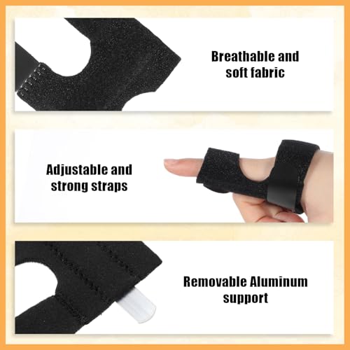 Férula para Dedo QFGasre, Soporte Estabilizador para Inmovilización de Dedos Índice, Medio, Anular y Meñique, Mano Derecha o Izquierda, Color Negro - imagen 3