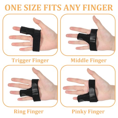 Férula para Dedo QFGasre, Soporte Estabilizador para Inmovilización de Dedos Índice, Medio, Anular y Meñique, Mano Derecha o Izquierda, Color Negro - imagen 4