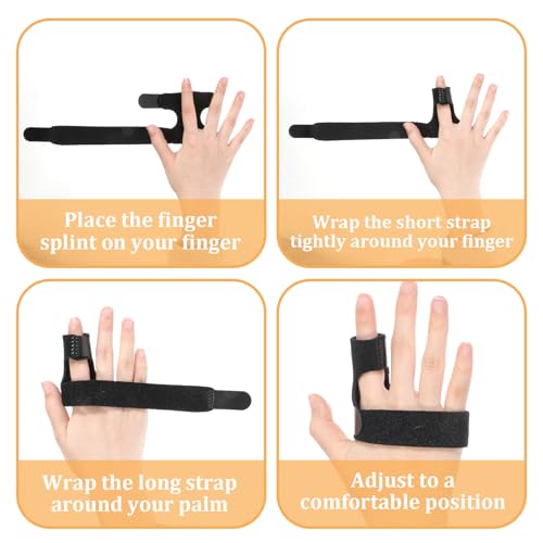 Férula para Dedo QFGasre, Soporte Estabilizador para Inmovilización de Dedos Índice, Medio, Anular y Meñique, Mano Derecha o Izquierda, Color Negro - imagen 5