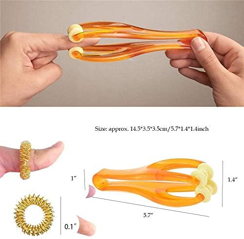 Rodillo Masajeador de 2 Dedos eyxformula y 5 Anillos de Acupresión - Alivio del Dolor por Artritis y Terapia para Dedo en Gatillo - Masaje Manual - imagen 6