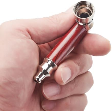 Juego de 2 pipas de tabaco de madera realista con herramienta limpiadora y bolsa negra, incluye estuche para uso diario y regalo - imagen 2