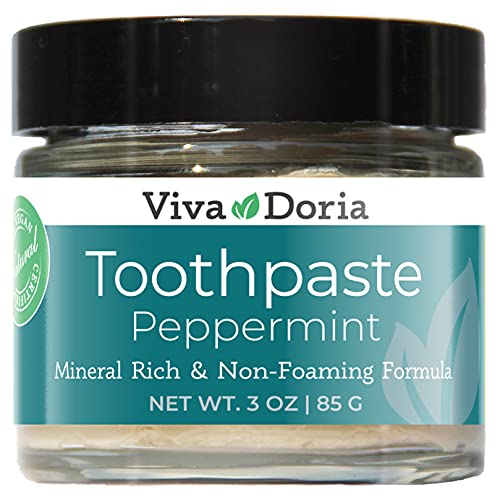 Pasta Dental Natural Sin Flúor Viva Doria - Menta (Frasco de 3 oz) Refresca la Boca, Aporta Frescura y Cuida Dientes y Encías - imagen 1