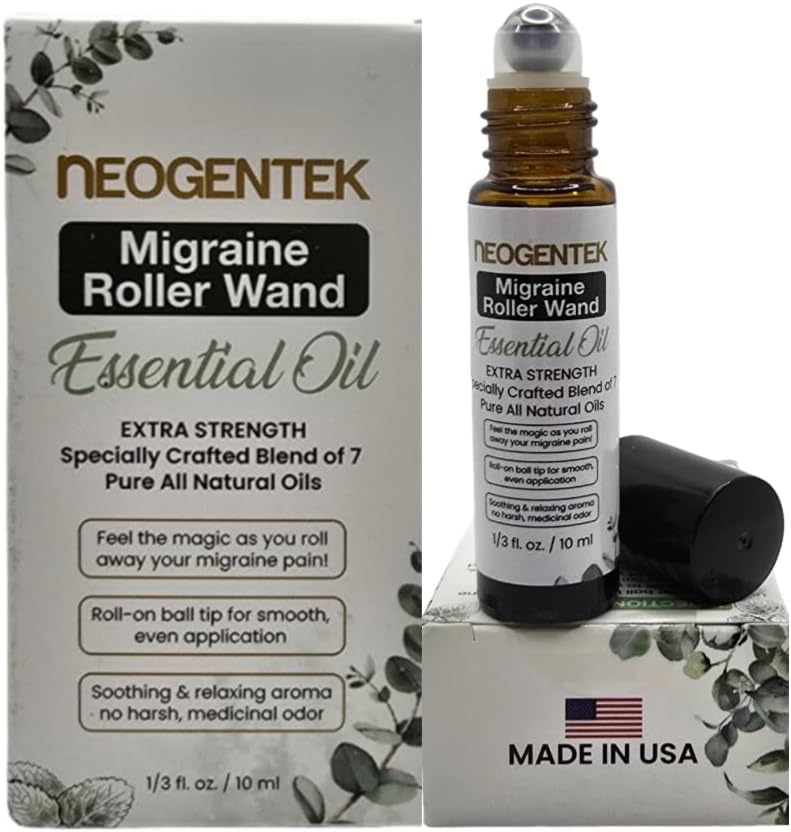 Roll-On de Aceite Esencial para Migraña y Senos Nasales | Mezcla de 7 Aceites Esenciales Poderosos | Hecho en EE.UU. | Relajación Natural 10ml - imagen 1