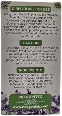 Roll-On de Aceite Esencial para Migraña y Senos Nasales | Mezcla de 7 Aceites Esenciales Poderosos | Hecho en EE.UU. | Relajación Natural 10ml - imagen 7