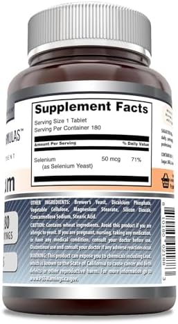 Amazing Formulas Selenio 50 Mcg por Porción | Suplemento de 180 Tabletas | No GMO | Hecho en EE. UU. - imagen 3