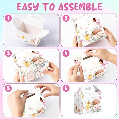 16 Piezas de Cajas de Regalo de Hada - Cajas de Papel para Fiesta de Hadas Florales, Decoraciones Temáticas para Cumpleaños y Sorpresas - imagen 4