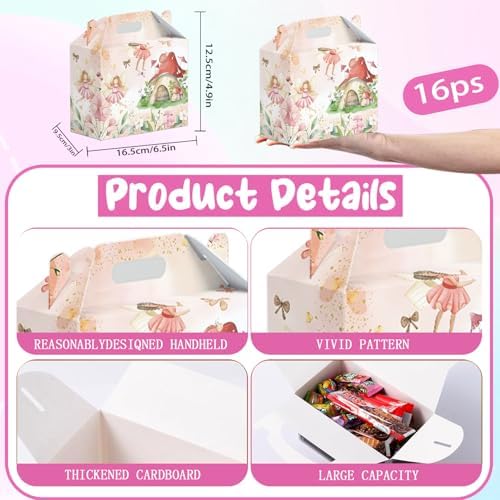 16 Piezas de Cajas de Regalo de Hada - Cajas de Papel para Fiesta de Hadas Florales, Decoraciones Temáticas para Cumpleaños y Sorpresas - imagen 5