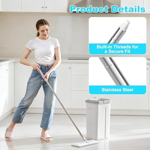 Varilla de Extensión para Mop JOYMOOP, Acero Inoxidable, Reemplazo para Mop Plano, Paquete de 2 Varillas - imagen 4
