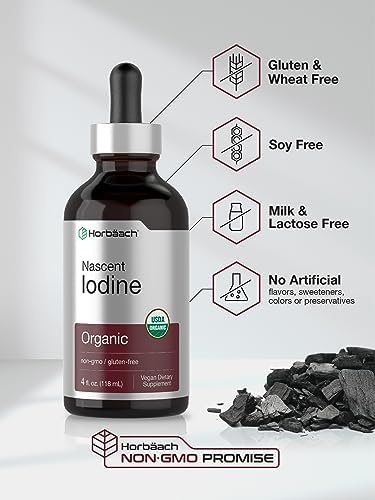 Horbäach Yodo Naciente | 325mcg | 4oz | Suplemento Líquido Orgánico | Vitamina Vegana, Sin OGM y Sin Gluten - imagen 5