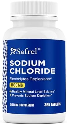 Tabletas de Cloruro de Sodio Safrel 1000 mg | 365 Tabletas | Suplemento de Electrolitos | Bebida Hidratante | Vegano y Sin Gluten | Hecho en EE. UU. - imagen 1