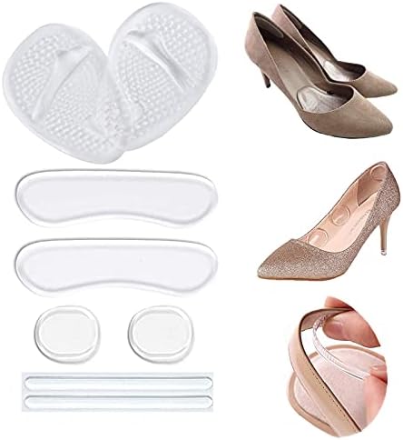 Plantillas de Gel para Talones, Almohadillas Antideslizantes para Zapatos Grandes, Previenen Dolor y Ampollas (Transparente) - imagen 1