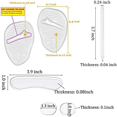 Plantillas de Gel para Talones, Almohadillas Antideslizantes para Zapatos Grandes, Previenen Dolor y Ampollas (Transparente) - imagen 6