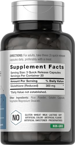 Suplemento Horbäach Glutatión 300mg | 60 Cápsulas | Reduce Formas | Libre de OGM y Gluten - imagen 2