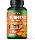 Suplemento de Cúrcuma Curcumina 2250mg Built by Nature – 95% Curcuminoides con Jengibre y Pimienta Negra – Soporte Articular Extra Fuerte – 90 - imagen 1