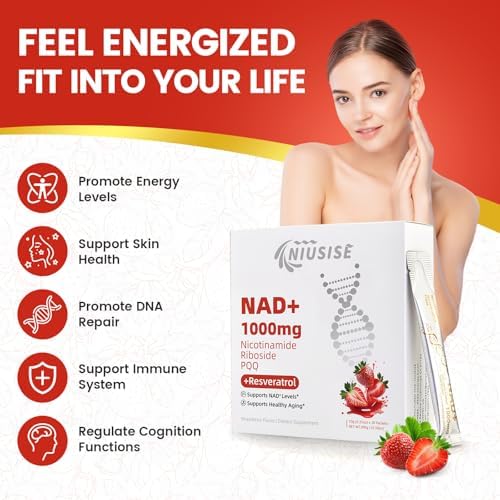 Suplemento de NAD NIUSISE, Líquido de NAD+ 1000mg, Fórmula Mejorada con PQQ, Nicotinamida Ribósido y Resveratrol, Apoyo Avanzado Antienvejecimiento - imagen 6