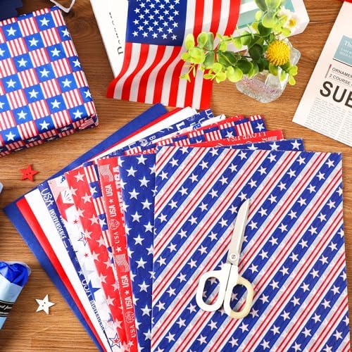 Papel de Regalo Patriótico SANNIX 100 Hojas 4 de Julio Rojo, Azul y Blanco con Estrellas para Decoración de Fiestas y Manualidades 19.7 × 13.8 - imagen 5