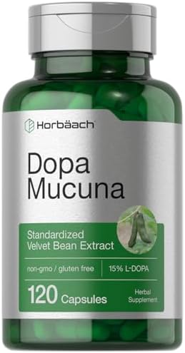 Suplemento de Dopa Mucuna Horbäach | 120 Cápsulas | Extracto de Frijol Terciopelo | 15% L-Dopa | Sin OGM y Sin Gluten - imagen 1